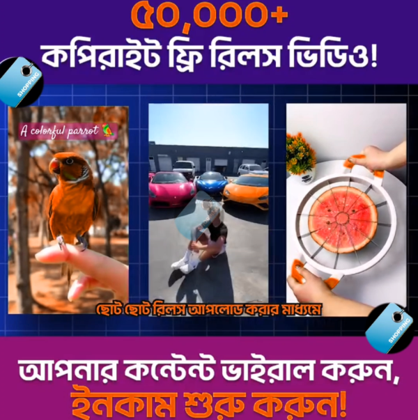 মাত্র ৯৯ টাকায় পাচ্ছেন ৫০,০০০+ কপিরাইট ফ্রি রিলসের সাথে ফেইসবুক মনিটাইজেশন কোর্স🎥 - Image 3